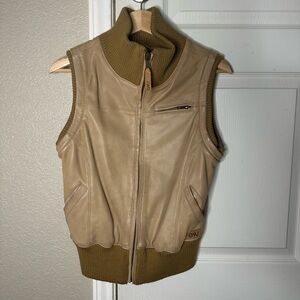 Buttery leather Vest with Zipper